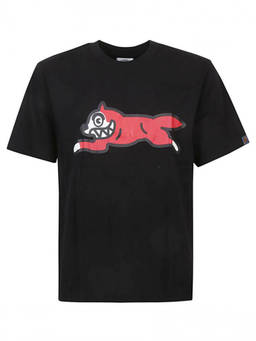 ICECREAM - Black Running Dog Printed T-Shirt