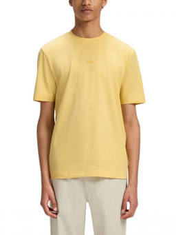 Boss - Yellow Cotton Solid Print T-Shirt