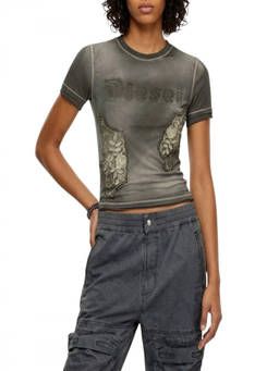 Diesel - Grey Embroidered Crew Neck T-Shirt