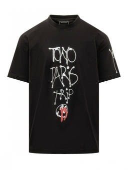 Y-3 - Black Graphic Crew Neck T-Shirt