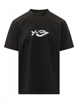 Y-3 - Black Logo Crew Neck T-Shirt