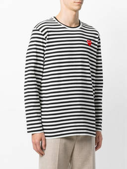COMME des GARCONS - Black Embroidered Logo T-Shirt (XL)