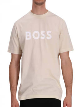 Boss - Beige Cotton Logo T-Shirt