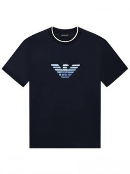 EMPORIO ARMANI - Navy Blue Graphic T-Shirt