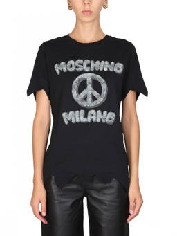 Moschino - Black Graphic Crew Neck T-Shirt (XS)