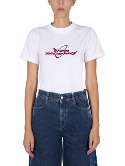 Stella McCartney - White Logo Crew Neck T-Shirt (S)