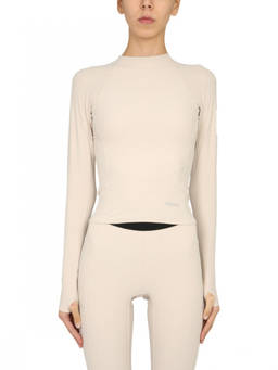 Ambush - Beige Solid Mock Collar T-Shirt (L)