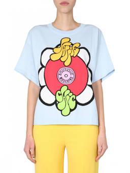 Moschino - Light Blue Graphic Crew Neck T-Shirt (S)