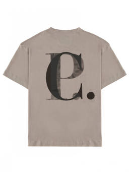 C.P. Company - Beige Logo Crew Neck T-Shirt (L)