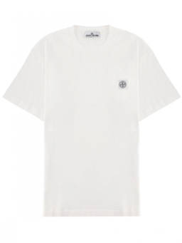 Stone Island - White Logo Crew Neck T-Shirt