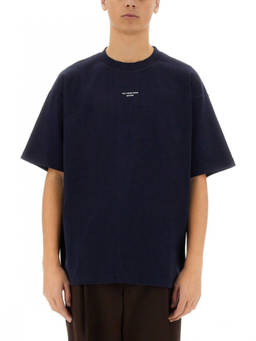 Drole De Monsieur - Navy Blue Solid Crew Neck T-Shirt