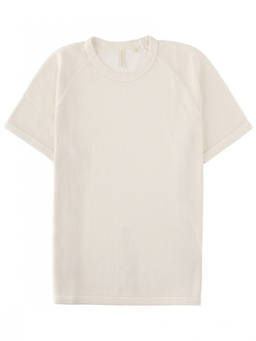 Sunflower - White Textured Crew Neck T-Shirt