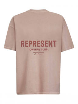 REPRESENT - Beige Crewneck Logo Print T-Shirt (L)