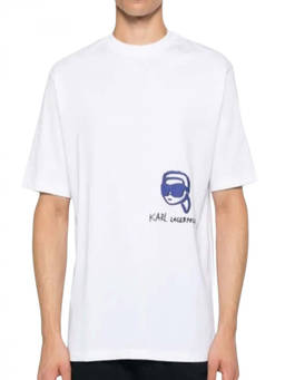 Karl Lagerfeld - White Crew Neck T-Shirts
