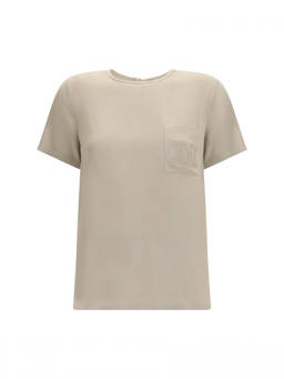 Max Mara - Beige Logo Crew Neck T-Shirt