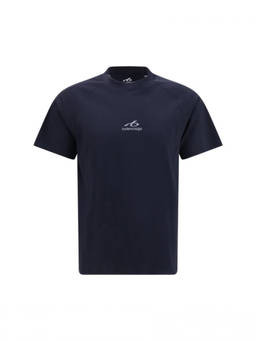 Balenciaga - Blue Logo Crew Neck T-Shirt