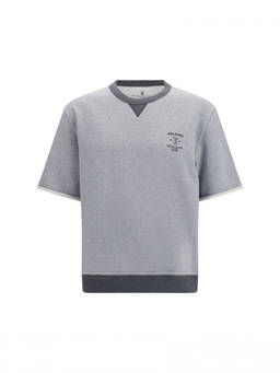 Brunello Cucinelli - Grey Logo Crew Neck T-Shirt