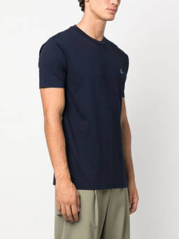 Vivienne Westwood - Navy Blue Cotton T-Shirt With Logo