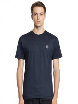 Stone Island - Dark Blue Logo Crew Neck T-Shirt