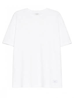 Ih Nom Uh Nit - White Solid Crew Neck T-Shirt (S)