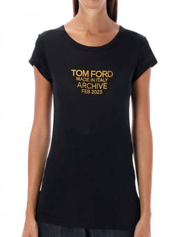 Tom Ford - Black Crew Neck Logo T-Shirt (S)