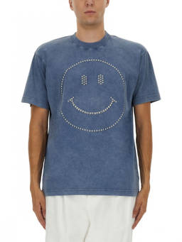 Moschino - Blue Embellished Crew Neck T-Shirt