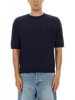 Moschino - Blue Solid Crew Neck T-Shirt