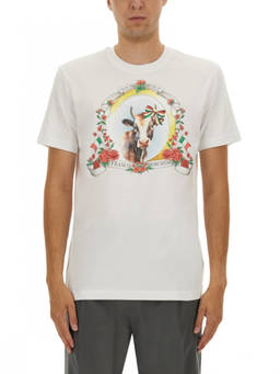 Moschino - White Graphic Crew Neck T-Shirt