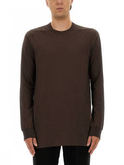 Rick Owens - Brown Solid Crew Neck T-Shirt (L)