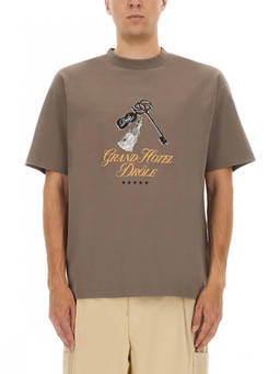 Drole De Monsieur - Taupe Graphic Crew Neck T-Shirt (S)