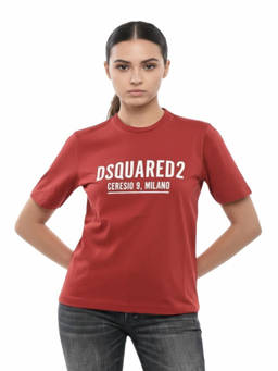 Dsquared2 - Red Graphic Crew Neck T-Shirt (XS)
