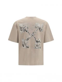 OFF-WHITE - Light Beige Graphic Logo T-Shirt