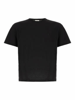 Saint Laurent - Black Crew Neck Logo T-Shirt