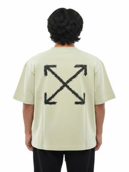 OFF-WHITE - Light Green Logo T-Shirt