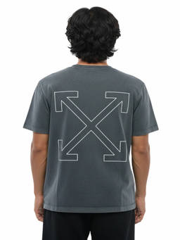 OFF-WHITE - Dark Grey Crew Neck T-Shirt