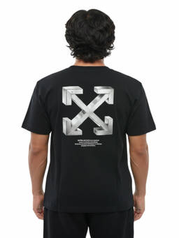 OFF-WHITE - Black Crew Neck Logo T-Shirt