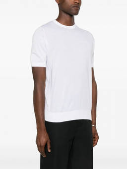 John Smedley - White Kempton Fine Knit Cotton T-Shirt (S)