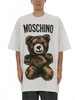 Moschino - White Graphic Crew Neck T-Shirt
