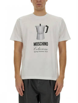 Moschino - White Graphic Crew Neck T-Shirt