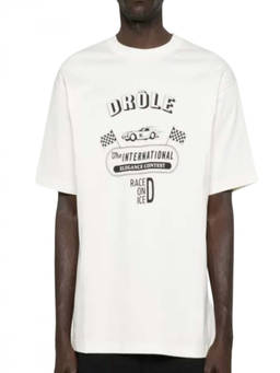 Drole De Monsieur - White Graphic Crew Neck T-Shirt (M)