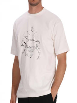 Drole De Monsieur - White Solid Crew Neck T-Shirt (XL)