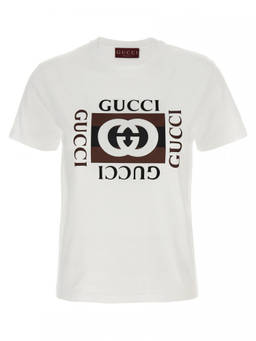 Gucci - White Gucci Incrocio Gg T-Shirt