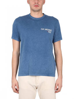 Fay - Blue Crew Neck T-Shirt (S)