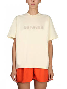 Sunnei - Beige Crew Neck T-Shirt (L)