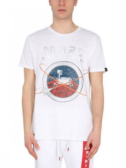 ALPHA INDUSTRIES - White Crew Neck T-Shirt (S)