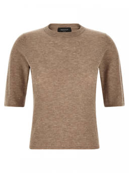 Fabiana Filippi - Brown Embellished Round Neck T-Shirt