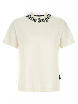 Palm Angels - White Neck Logo T-Shirt (XXS)