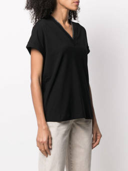 Brunello Cucinelli - Black V-Neck Top