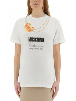 Moschino - White Graphic Crew Neck T-Shirt