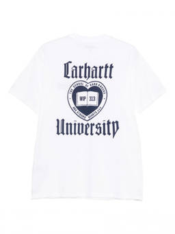 Carhartt - White Crewneck Logo Print T-Shirt (L)